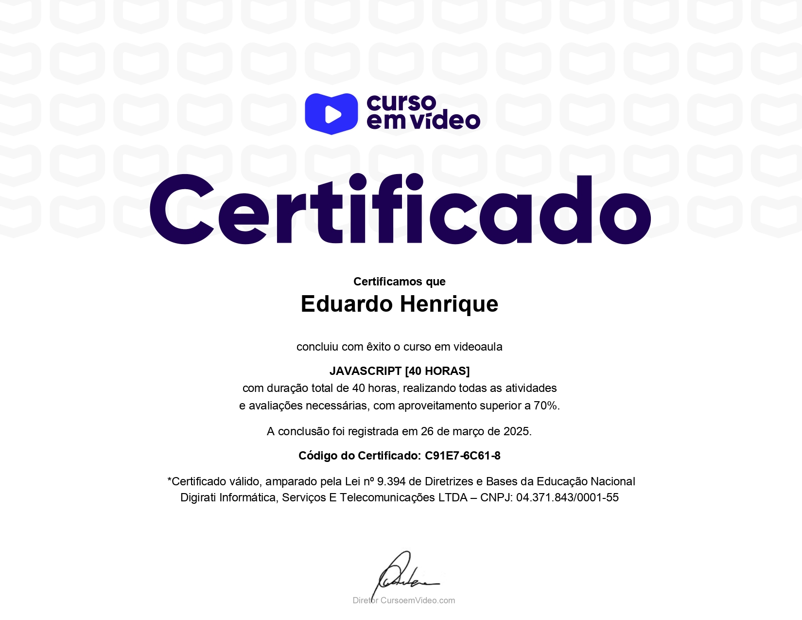 Certificado HTML5 e CSS3